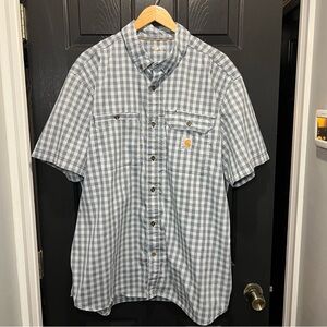 Carhartt Men's Woven Relaxed Fit Gray Plaid Work Shirt XXL